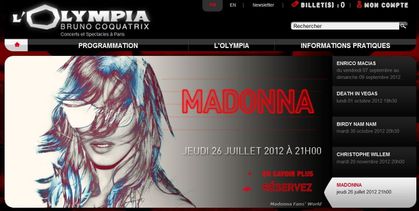 Madonna - MDNA Tour: Special show added at L'Olympia in Paris to be streamed online - July 26, 2012