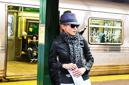 Madonna in Subway in New York - September 7, 2010