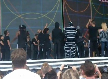 Madonna - MDNA Tour: Madonna and crew singing ''Happy Birthday'' to dancer at soundcheck in Gothenburg, Sweden - July 04, 2012 Madonna - MDNA Tour: Madonna and crew singing ''Happy Birthday'' to dancer at soundcheck in Gothenburg, Sweden - July 04, 2012