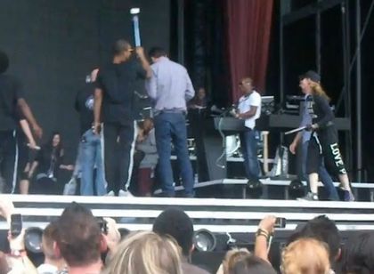 Madonna - MDNA Tour: Madonna and crew singing ''Happy Birthday'' to dancer at soundcheck in Gothenburg, Sweden - July 04, 2012 Madonna - MDNA Tour: Madonna and crew singing ''Happy Birthday'' to dancer at soundcheck in Gothenburg, Sweden - July 04, 2012