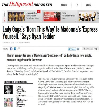 lady gaga born this way booklet photos. Source: Billboard. Ryan