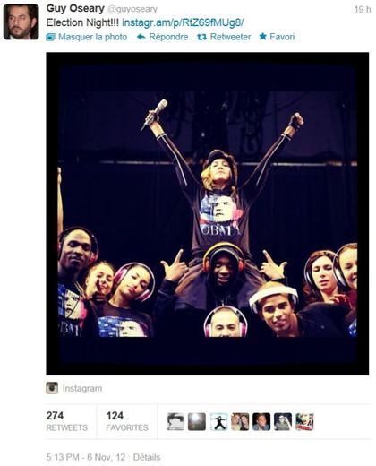 Madonna - MDNA Tour: MDNA for OBMA - Election Night 2012 - Madonna supports Barack Obama Madonna - MDNA Tour: MDNA for OBMA - Election Night 2012 - Madonna supports Barack Obama