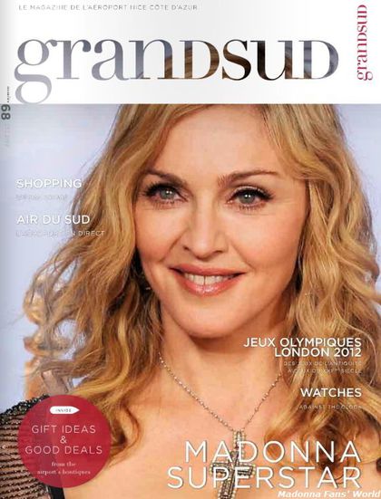 Madonna - MDNA Tour: Madonna on the cover of Nice Airport magazine ''Grand Sud'' - Summer 2012