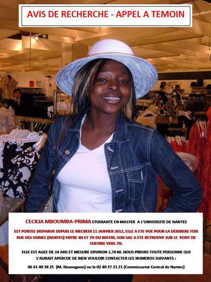 Avis de recherche Cecilia Mboumba-Prima janv 2012 www.legrigriinternational.com