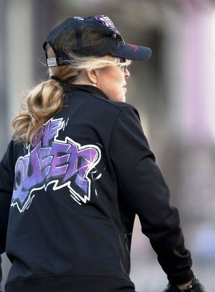 The Queen Madonna riding her bike in London - April 9, 2011