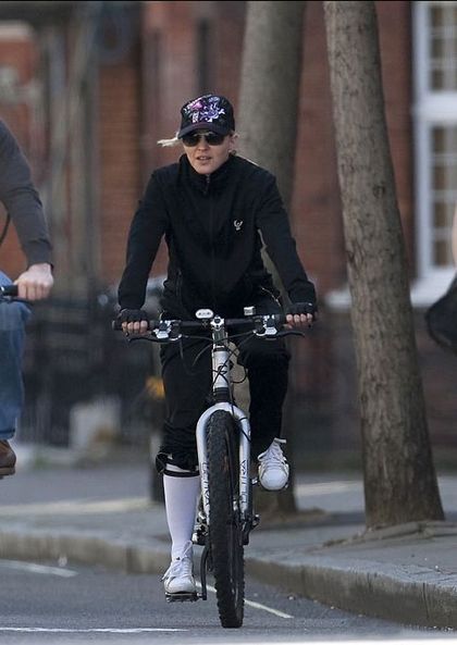 The Queen Madonna riding her bike in London - April 9, 2011