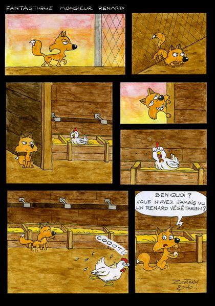 Planche Fantastique Monsieur Renard Aquarelle