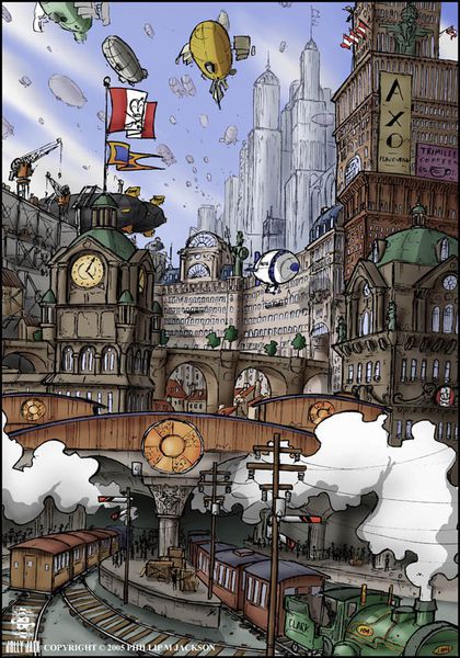 steampunk city