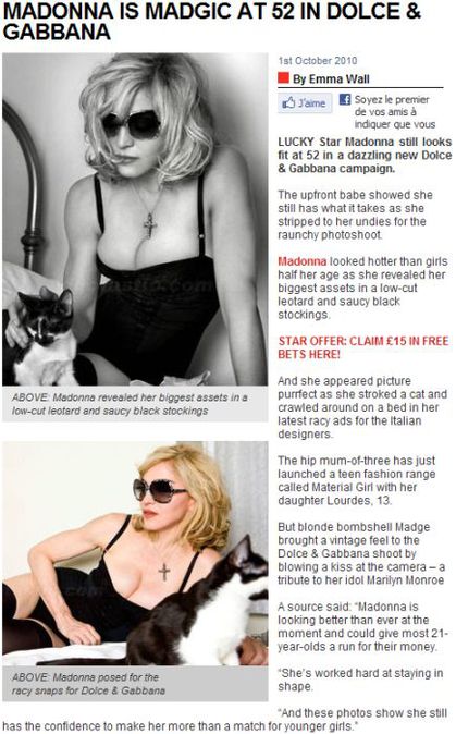Madonna is Madgic at 52 in Dolce & Gabbana
