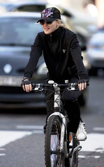 The Queen Madonna riding her bike in London - April 9, 2011