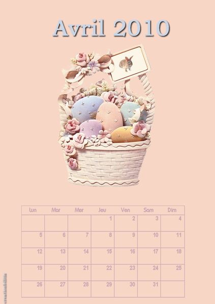 calendrier avril 2010