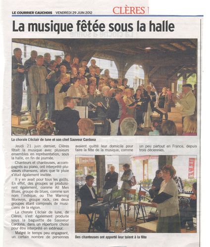 Cl-res F-te de la musique Courrier Cauchois du 29 06 12