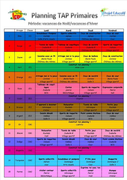 Les Temps d'Activités Périscolaires à Rieux: Infos TAP