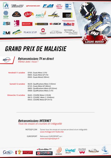 2013 1009 Louis Rossi Horaires Grand Prix de Malaisie