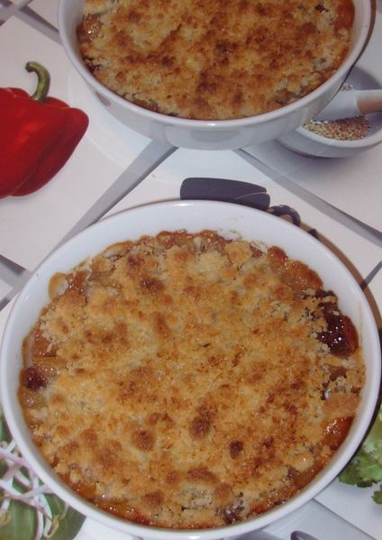 Crumble pommes, banane, coco, choco blanc2