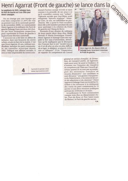 01 2011 Article La Provence cantonale Vitrolles(1)