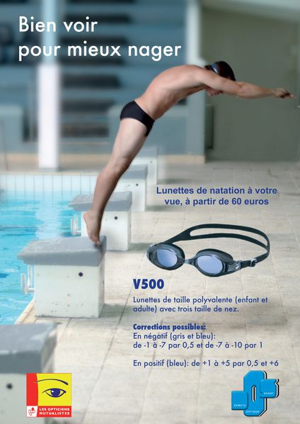 Lunettes de natation à la vue - V500 Gris - Lunettes de Sport à la