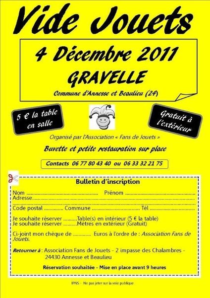 Affiche vide jouets 2011