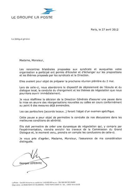 Lettre DG