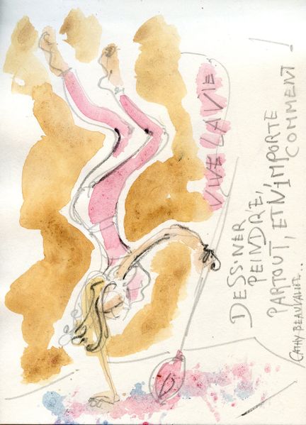 Croquis et dédicace de Cathy Beauvallet