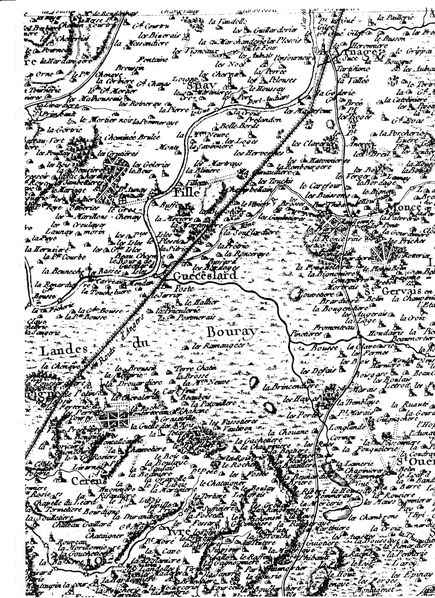 plan de 1767 de Guéceslard et des landes du Bourray