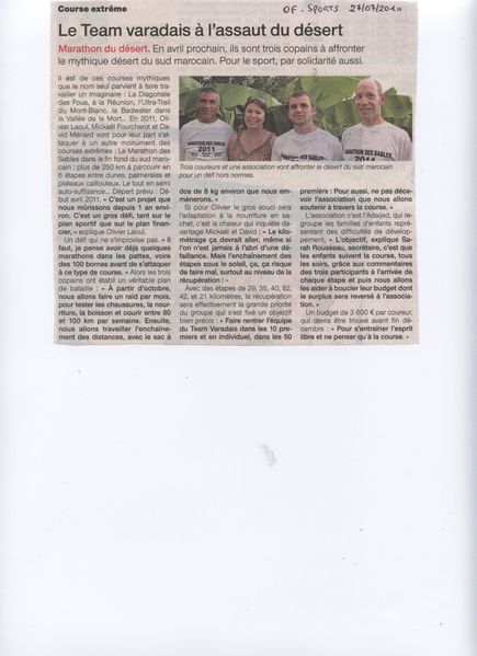 Ouest France Sports 27072010