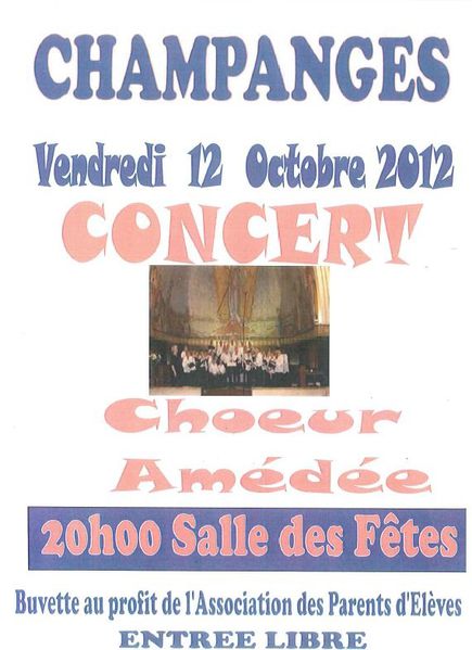 Concert Choeur Amédée 12.10.2012
