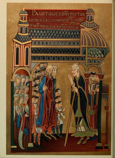 Saint Fulbert de Chartres, d'après peinture sur vélin d'A