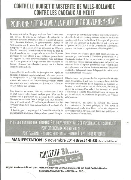 Manif du 15 novembre à Brest - 14h30