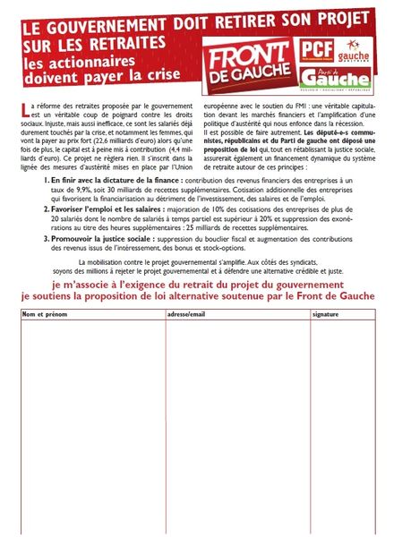 Pétition FG