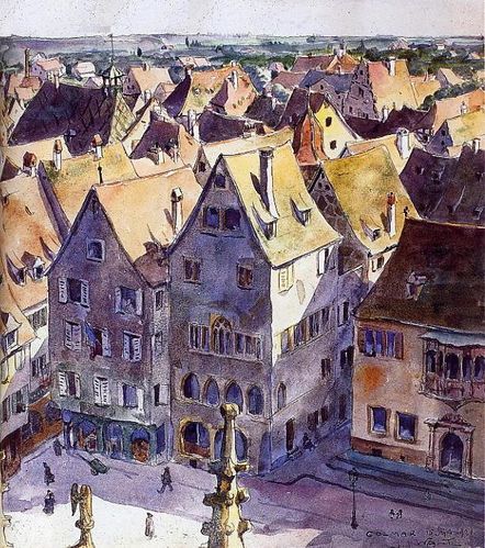 Colmar : vue plongeante depuis la collégiale