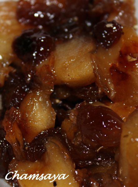 Chutney aux pommes et raisins secs