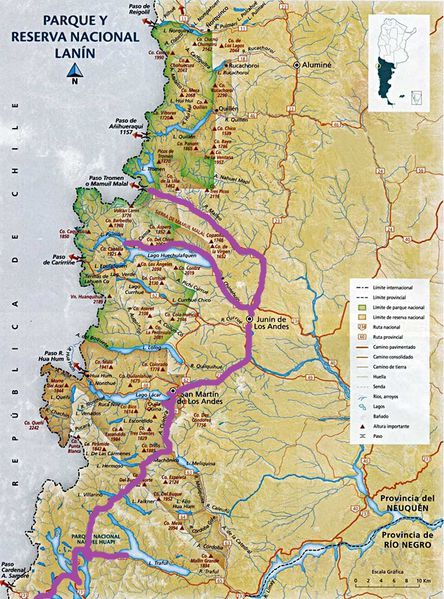 neuquen parque nacional lanin mapa