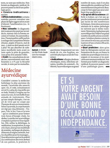 ARTICLE OCTOBRE 2010 LE POINT