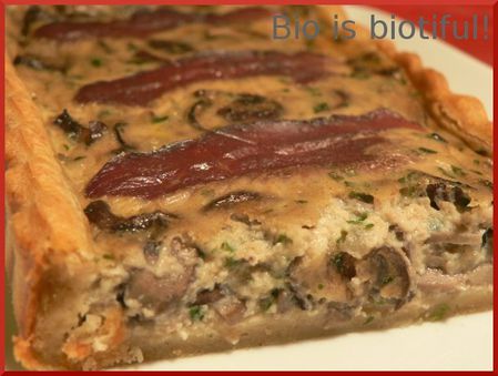 Quiche aux champignons et magret fumé 2