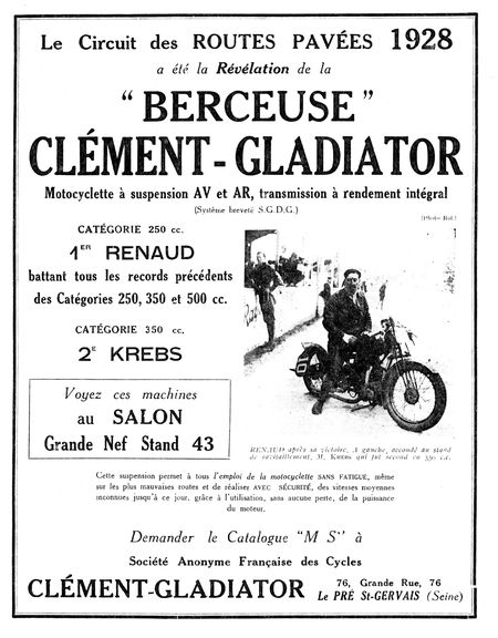1928 Clément PUB rtes pa854