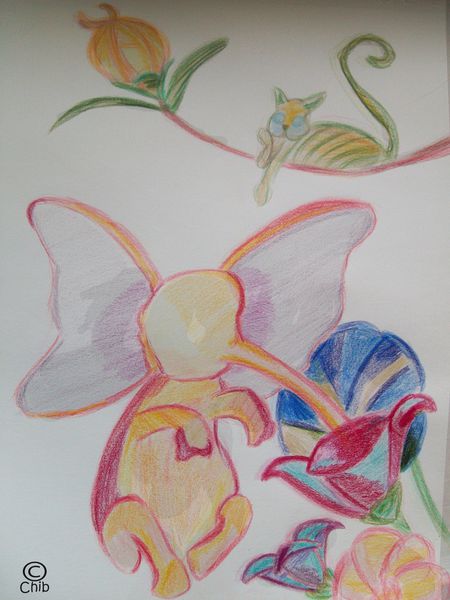 elepant fleur crayon