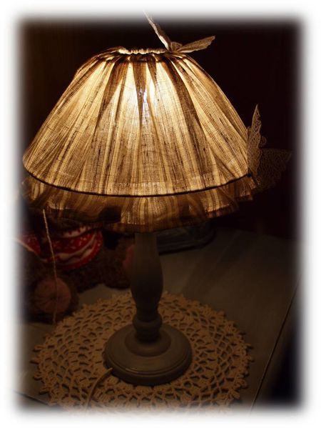 lampe et abat jour patinée 05