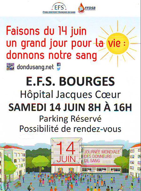 affiche JMDS -collecte sang du 14 Juin