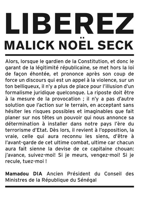 Libérez malick Noël Seck www.legrigriinternational.com
