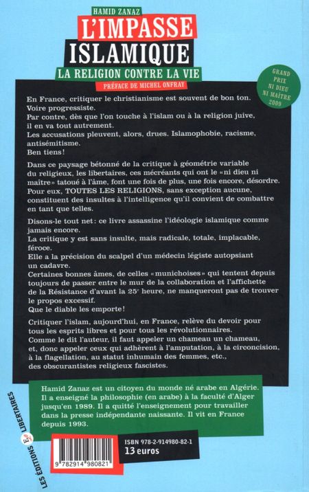 Hamid Zanaz L Islamisme Vrai Visage De L Islam Banquet Avec Onfray
