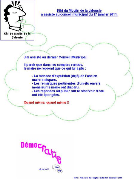 Kiki a assisté au dernier conseil municipal