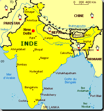 Carte de l'inde