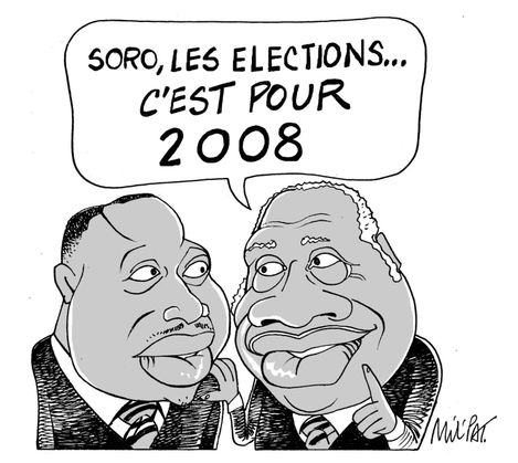Gbagbo promet à Soro les élections pour 2008 Mil'Pat www.