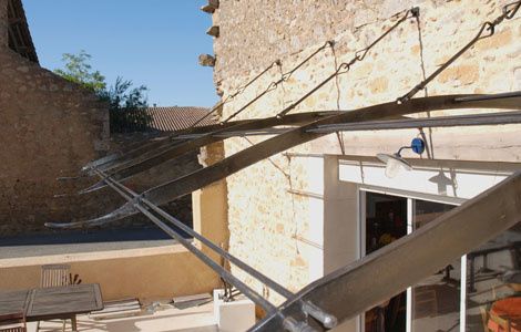 terrasse suspendue en fer