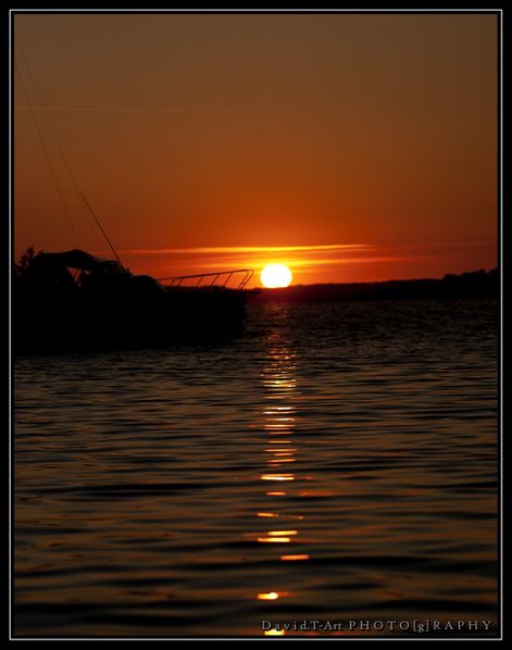 Tombée de nuit sur le lac de sanguinet