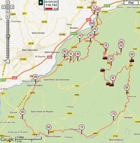 Carte Montchardon-Neurre-Mt Noir-Romeyere (17 10 2011)