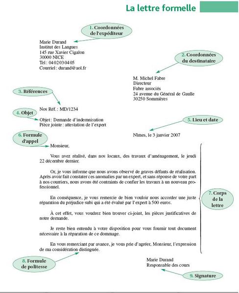 lettre formelle grande