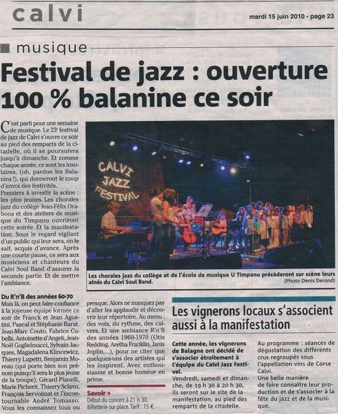 Jazz Corse matin Syndicat