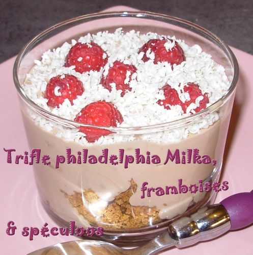 Trifle philadelphia milka, framboises & spéculoos2
